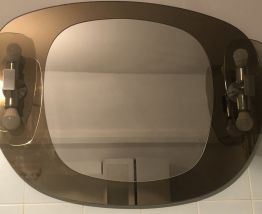 Kit miroir, tablette, porte serviette en verre