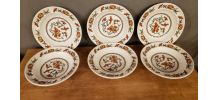 6 assiettes creuses Syracuse Sarreguemines Décor Fleurs