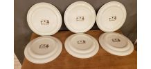 6 assiettes Plates Syracuse Sarreguemines Décor Fleurs