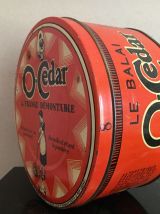 Boîte en tôle lithographiée O-Cedar à frange démontable N°8