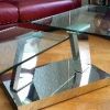 table basse 2 plateaux de verres mobiles