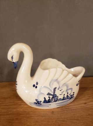Statuette cygne bleu de Delft