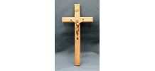 Crucifix ancien en poirier et régule - Fin XIXème