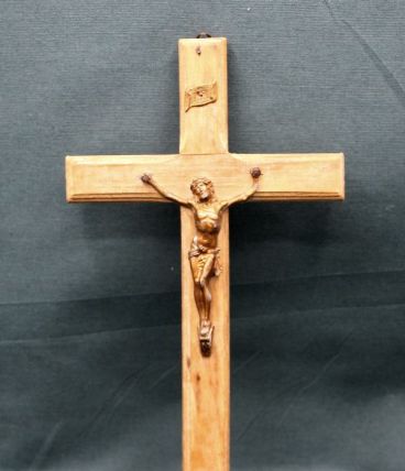Crucifix ancien en poirier et régule - Fin XIXème