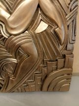 Grand Bas-relief Art déco danseuse "Folies bergère" d'après 