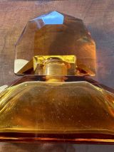 Flacon à Parfum Art-Deco en cristal de Bohème couleur Ambre