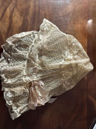 Coiffe Ancienne 1900 en Dentelle Leavers de Calais Ruban en 