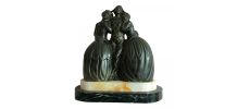 Sculpture ART DECO en régule Arlequin &amp;amp; Colombines 