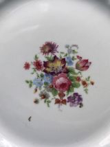 Assiette en porcelaine de Limoges - Décor floral - Année 40