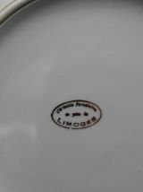 Assiette en porcelaine de Limoges - Décor floral - Année 40