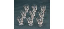 Ensemble 9 verres à liqueur en Cristal fin gravé