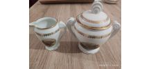 Sucrier et pot a lait porcelaine 