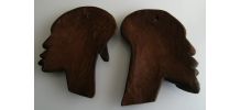 Statuette murales art africain visage couple homme femme boi