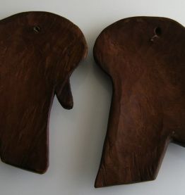 Statuette murales art africain visage couple homme femme boi