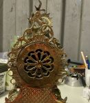 Pendul cartel en bronz et tableau 