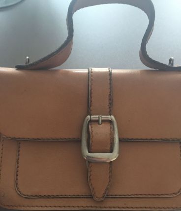 Sac cuir vintage havane 