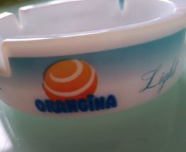 Cendrier blanc logo orangina