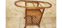 Table basse en bambou années 70 manque dessus