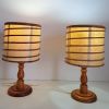 Paire de lampes vintage bambou