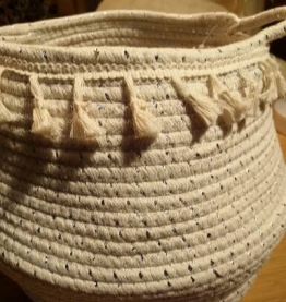 corbeille déco coton lurex argenté
