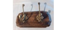 Portemanteau rustique avec 2 patères en bronze