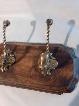Portemanteau rustique avec 2 patères en bronze