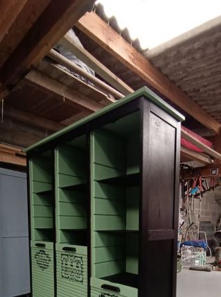 bureau 5 tiroirs avec classeur à rideaux 