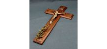 Grand Crucifix en Chêne et Laiton - Ancien (1920) - French -