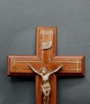 Grand Crucifix en Chêne et Laiton - Ancien (1920) - French -
