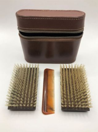 Trousse de voyage Vintage en Cuir rigide 