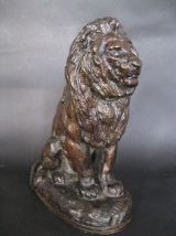 Lion assis des Tuileries. Barye.Bronze 19e