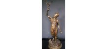 Fauconnier arabe.Mène.Bronze 19e