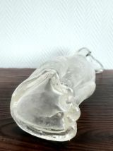 Carafe chien teckel, verre d'Empoli, Italie 1960