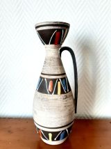 Vase en céramique graphique, West Germany, vers 1970 