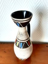 Vase en céramique graphique, West Germany, vers 1970 