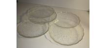 Lot de 5 assiettes de désert transparentes 