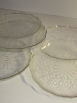 Lot de 5 assiettes de désert transparentes 