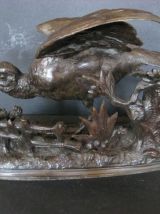 Bécasse à l'envol.Jules Moigniez.Bronze 19e