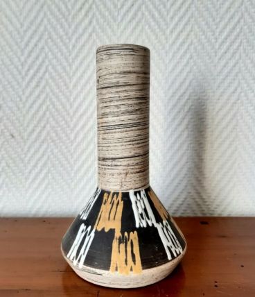 Vase West Germany céramique graphique, vers 1970 