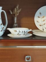 Set de vaisselle fleurs rameaux vintage Niderviller 