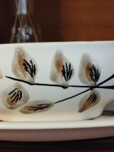 Set de vaisselle fleurs rameaux vintage Niderviller 