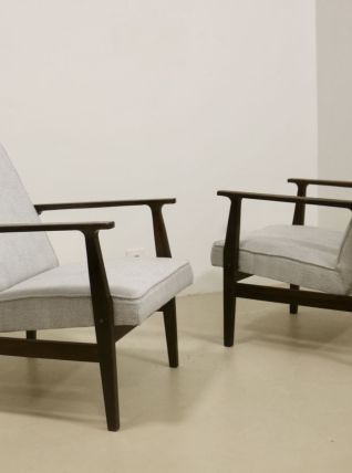 Paire de fauteuils Henryk lis 300-190 années 1970 tissu chin