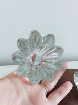 Paire de bougeoirs cristal de Bayel 