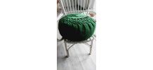 Coussin rond en velours vintage 