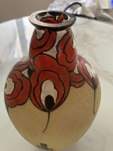VASE VERRERIE DE LEUNE (1861-1930) vase en verre givré jaune