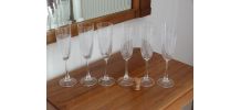 Lot 6 flutes à champagne gravées belle qualité