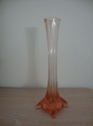 Soliflore en verre soufflé vintage orange
