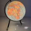 Globe vintage 1972 terrestre verre Taride tripode - 22 cm