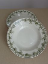 Lot 2 assiettes creuses anciennes Moulin des Loups &amp; Hamage 