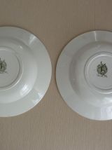 Lot 2 assiettes creuses anciennes Moulin des Loups &amp; Hamage 
